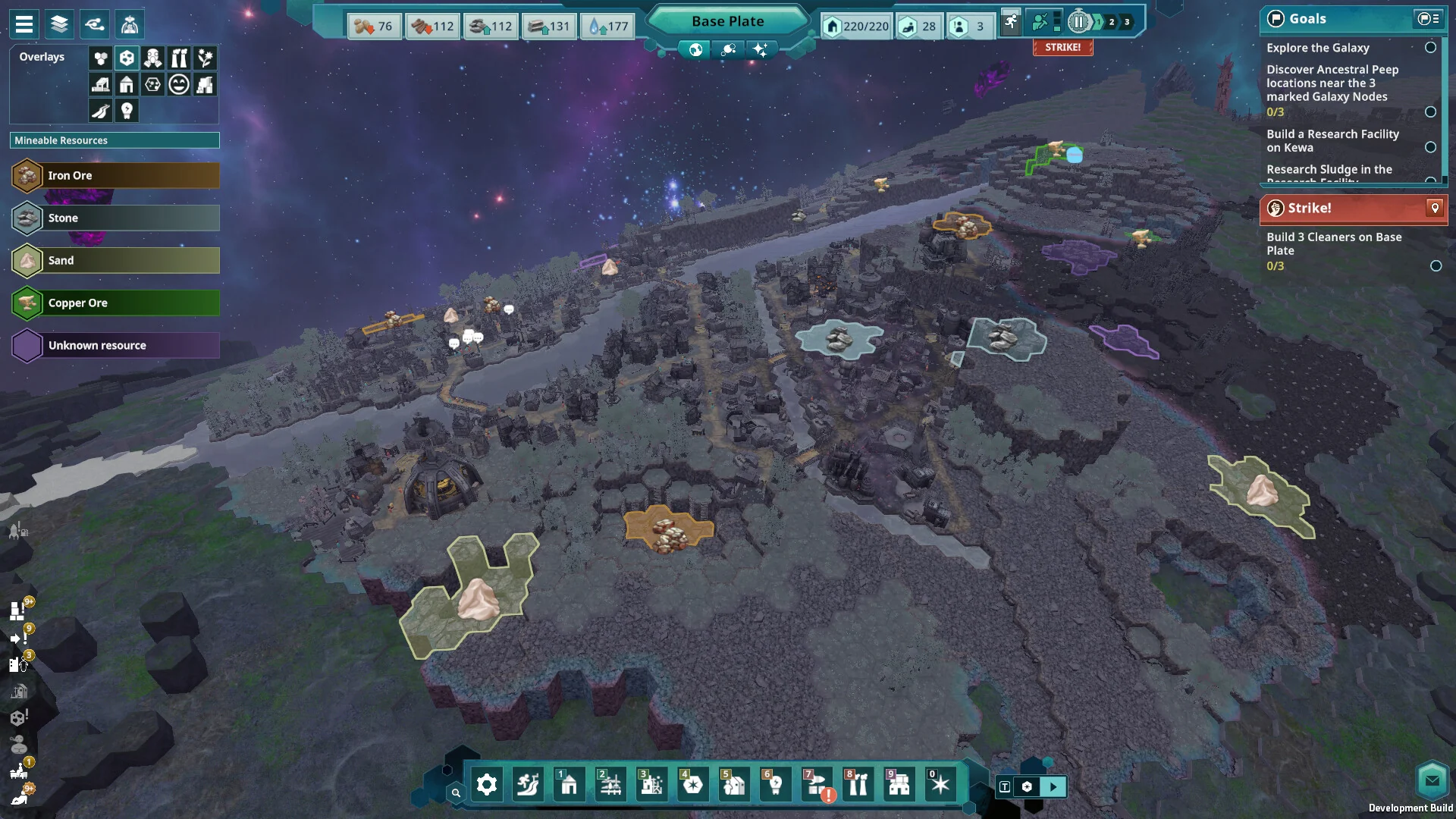 Resource overlay on Kewa showing ore and sand, Steam store screenshot